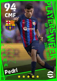Pedri eFootball 2026 player card — 94 OVR CMF