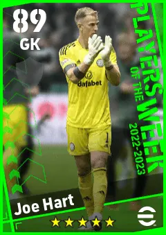 Joe Hart eFootball 2026 player card — 89 OVR GK