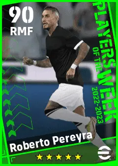 Roberto Pereyra eFootball 2026 player card — 90 OVR RMF