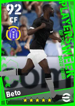 Beto eFootball 2026 player card — 92 OVR CF