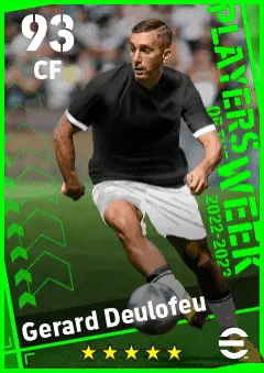 Gerard Deulofeu eFootball 2026 player card — 93 OVR CF