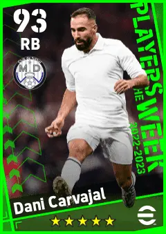 Dani Carvajal eFootball 2026 player card — 93 OVR RB