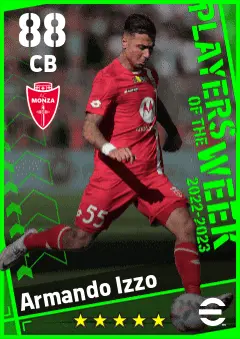 Armando Izzo eFootball 2026 player card — 88 OVR CB