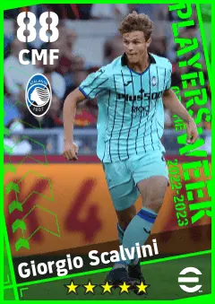 Giorgio Scalvini eFootball 2026 player card — 88 OVR CMF