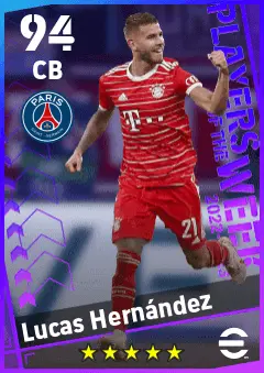 Lucas Hernandez eFootball 2026 player card — 94 OVR CB
