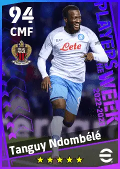 Tanguy Ndombele eFootball 2026 player card — 94 OVR CMF