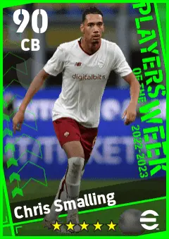 Chris Smalling eFootball 2026 player card — 90 OVR CB