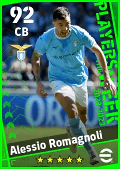 Alessio Romagnoli eFootball 2026 player card — 92 OVR CB
