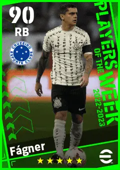 Fagner eFootball 2026 player card — 90 OVR RB