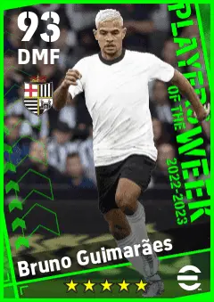 Bruno Guimaraes eFootball 2026 player card — 93 OVR DMF