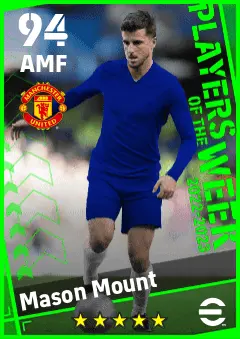 Mason Mount eFootball 2026 player card — 94 OVR AMF