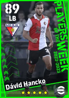 David Hancko eFootball 2026 player card — 89 OVR LB