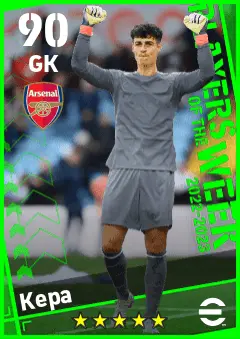 Kepa Arrizabalaga eFootball 2026 player card — 90 OVR GK