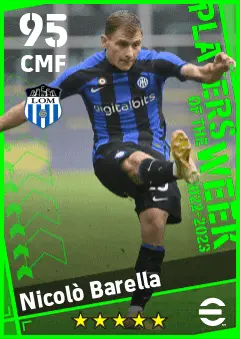 Nicolo Barella eFootball 2026 player card — 95 OVR CMF