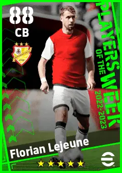 Florian Lejeune eFootball 2026 player card — 88 OVR CB