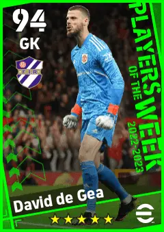 David de Gea eFootball 2026 player card — 94 OVR GK