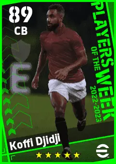 Koffi Djidji eFootball 2026 player card — 89 OVR CB