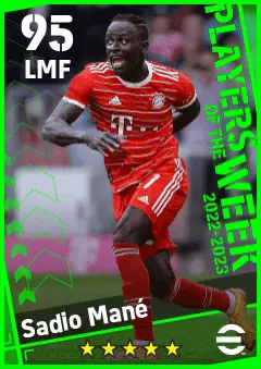 Sadio Mane eFootball 2026 player card — 95 OVR LMF