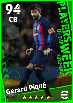 Gerard Pique eFootball 2026 player card — 94 OVR CB