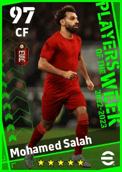 Mohamed Salah eFootball 2026 player card — 97 OVR CF