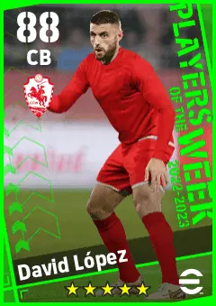 David Lopez eFootball 2026 player card — 88 OVR CB