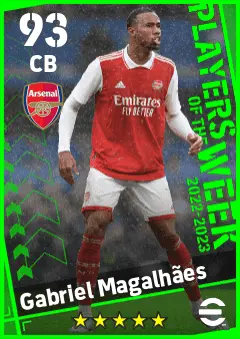 Gabriel Magalhaes eFootball 2026 player card — 93 OVR CB