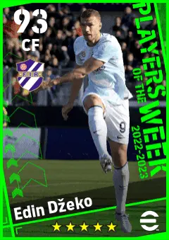 Edin Dzeko eFootball 2026 player card — 93 OVR CF