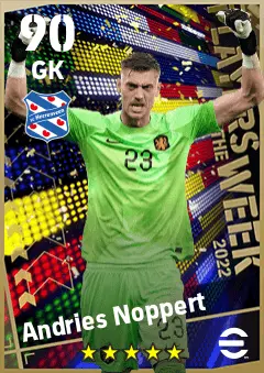 Andries Noppert eFootball 2026 player card — 90 OVR GK