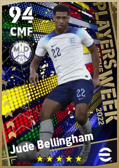 Jude Bellingham eFootball 2026 player card — 94 OVR CMF