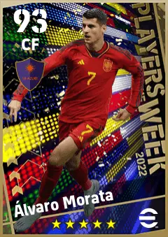 Alvaro Morata eFootball 2026 player card — 93 OVR CF