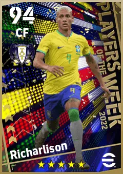 Richarlison eFootball 2026 player card — 94 OVR CF