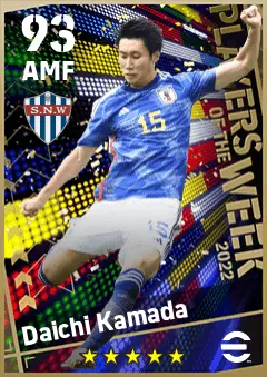 Daichi Kamada eFootball 2026 player card — 93 OVR AMF