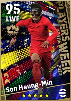 Son Heung-Min eFootball 2026 player card — 95 OVR LWF