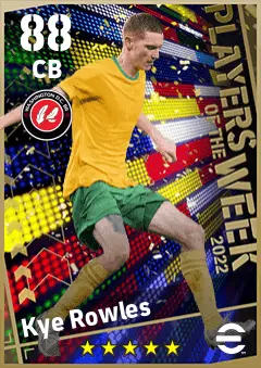 Kye Rowles eFootball 2026 player card — 88 OVR CB