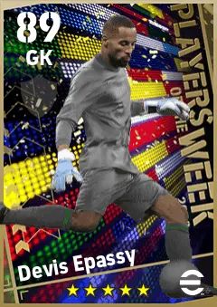 Devis Epassy eFootball 2026 player card — 89 OVR GK