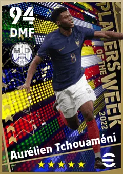 Aurelien Tchouameni eFootball 2026 player card — 94 OVR DMF