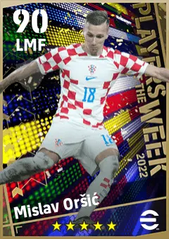 Mislav Orsic eFootball 2026 player card — 90 OVR LMF
