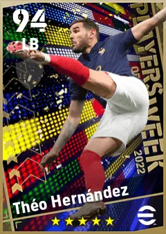Theo Hernandez eFootball 2026 player card — 94 OVR LB