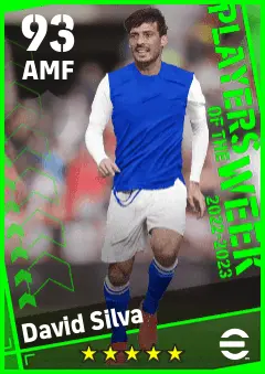 David Silva eFootball 2026 player card — 93 OVR AMF