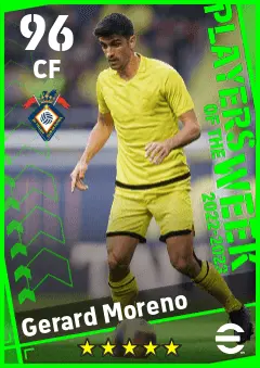 Gerard Moreno eFootball 2026 player card — 96 OVR CF