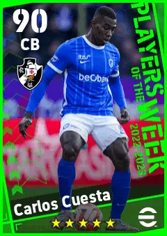 Carlos Cuesta eFootball 2026 player card — 90 OVR CB