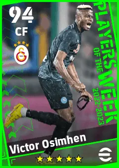 Victor Osimhen eFootball 2026 player card — 94 OVR CF