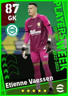 Etienne Vaessen eFootball 2026 player card — 87 OVR GK