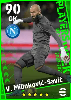 V. Milinkovic-Savic eFootball 2026 player card — 90 OVR GK