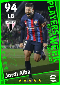 Jordi Alba eFootball 2026 player card — 94 OVR LB