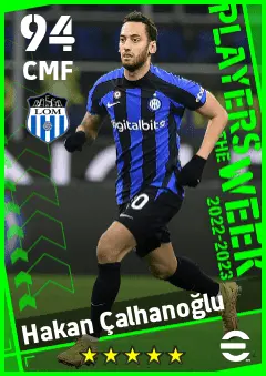 Hakan Calhanoglu eFootball 2026 player card — 94 OVR CMF