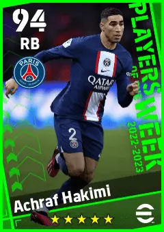 Achraf Hakimi eFootball 2026 player card — 94 OVR RB