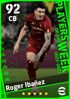 Roger Ibanez eFootball 2026 player card — 92 OVR CB