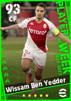 Wissam Ben Yedder eFootball 2026 player card — 93 OVR CF