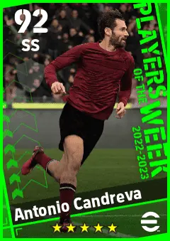 Antonio Candreva eFootball 2026 player card — 92 OVR SS